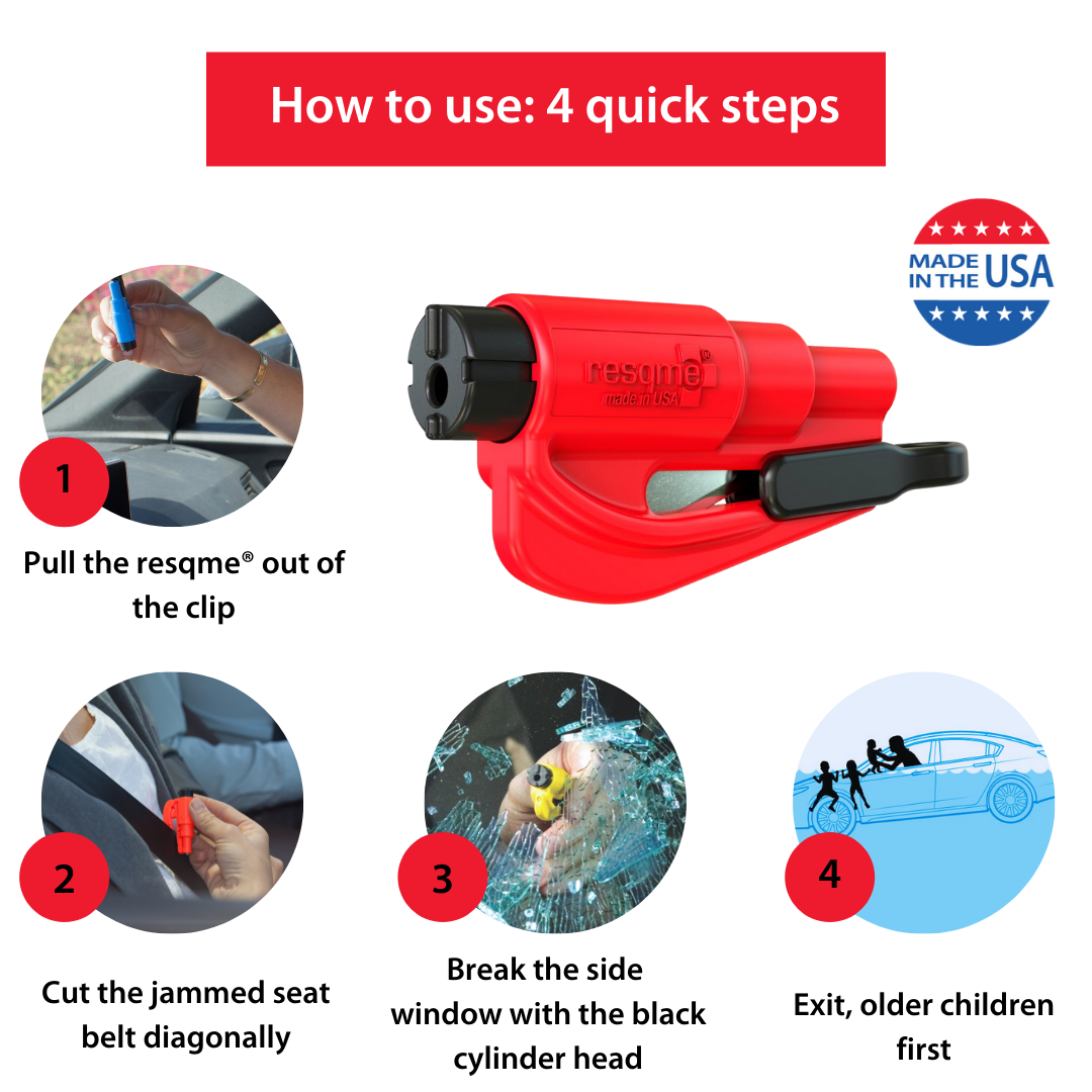 resqme - Car Escape Tool | Window Breaker & Seatbelt Cutter