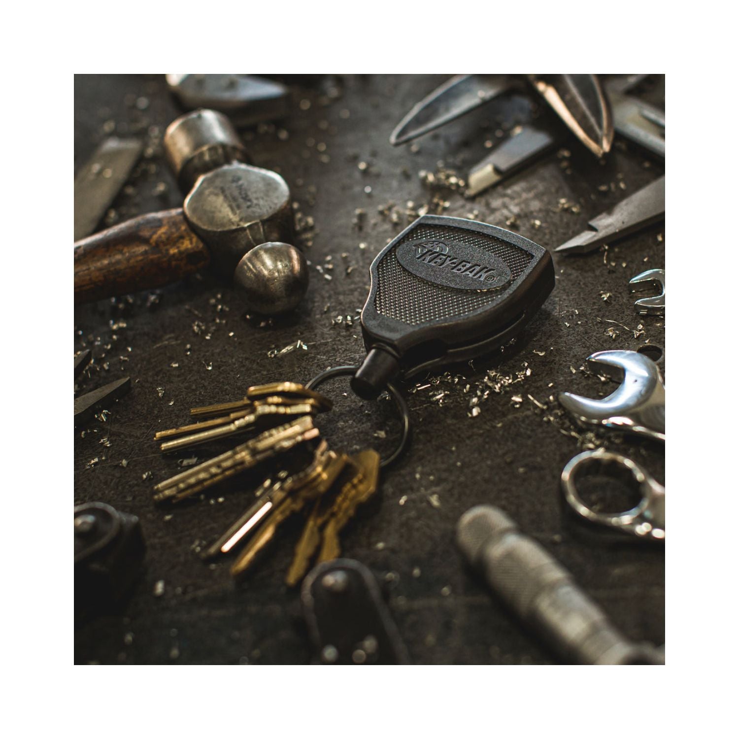 KEY-BAK - SUPER48 Retractable Keychain with Leather Loop