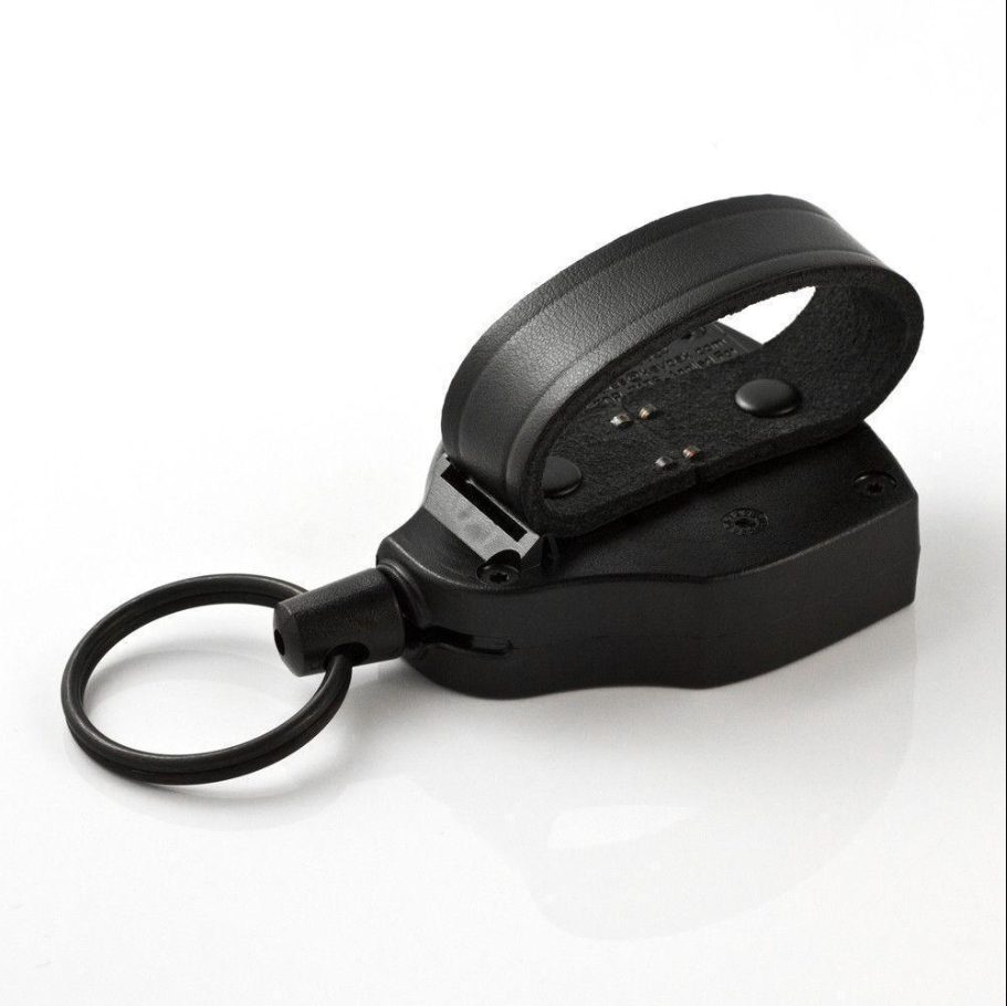 KEY-BAK - SUPER48 Retractable Keychain with Leather Loop
