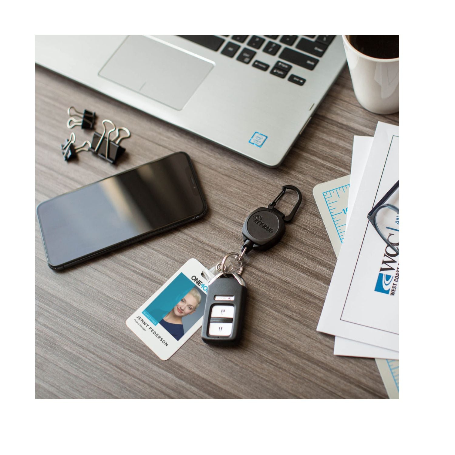 KEY-BAK - Sidekick Carabiner Retractable Keychain and Badge Reel