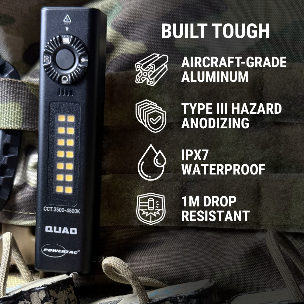 Powertac - QUAD | 4-in-1 2000 Lumen EDC Flashlight