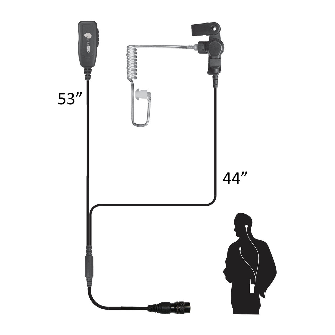 codeRED - Investigator QD Two-Wire Patrol Kit Microphone | M7 Connector