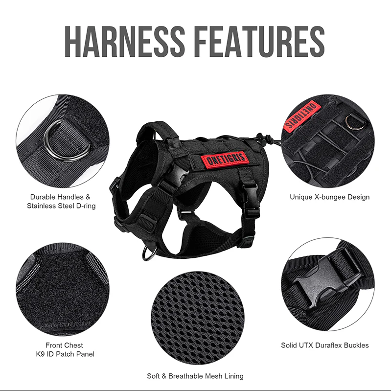 ONTIGRIS - FIRE WATCHER Dog Harness 2.0 with Metal Buckles