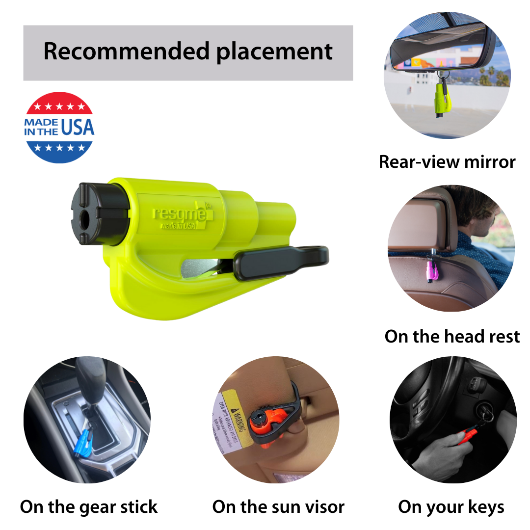 resqme - Car Escape Tool | Window Breaker & Seatbelt Cutter